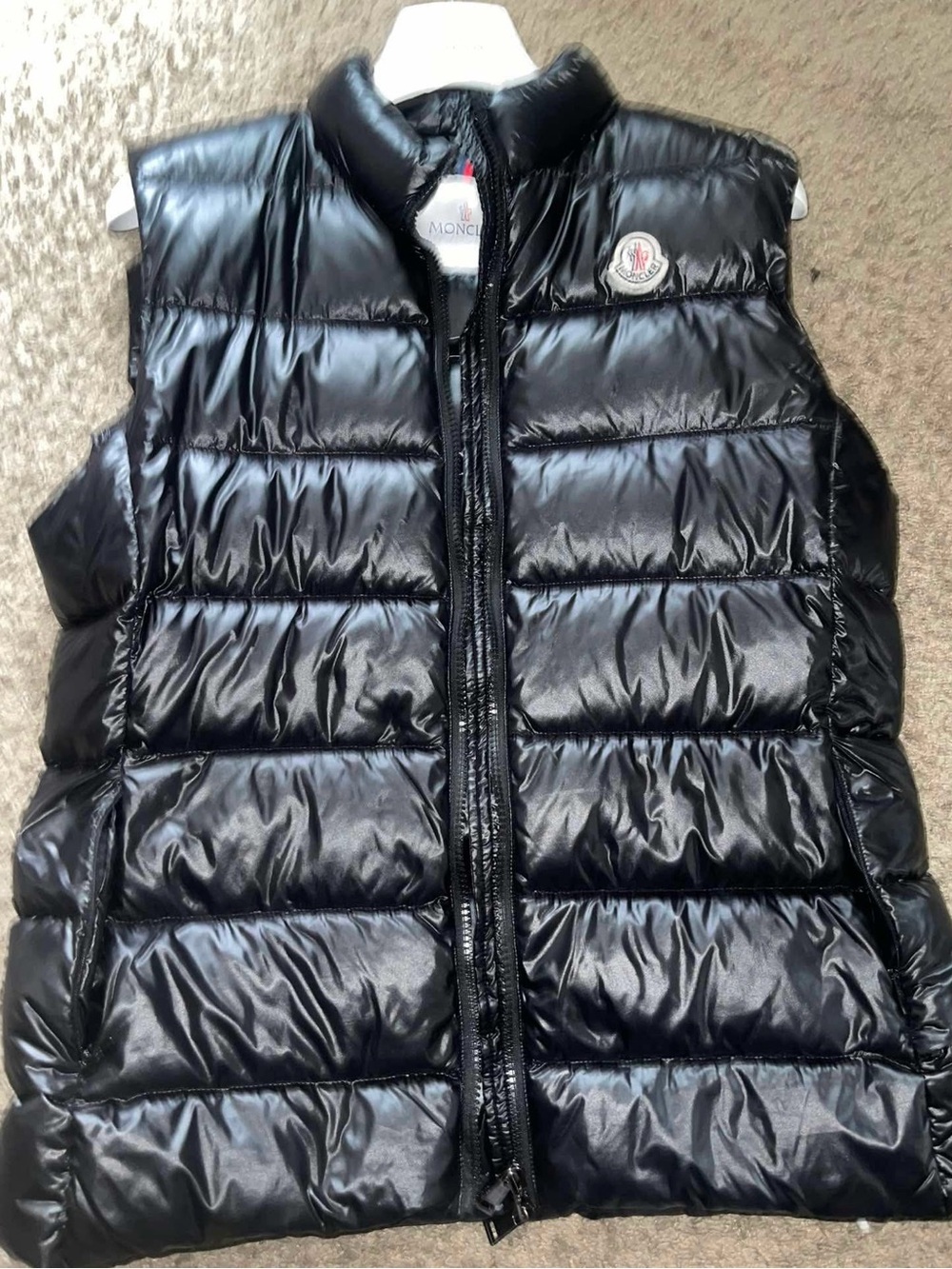 Moncler Black Shiny Quilted Down Vest